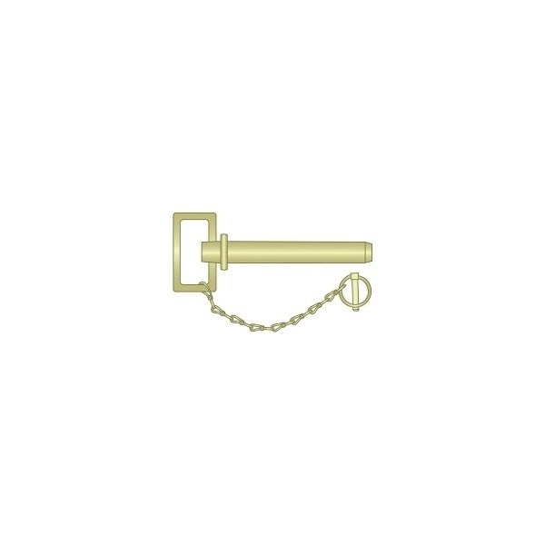 Huyett Hitch Pw/Lynch Pin & chain, SH, Zn Yelw, .875 Dia x 7 Eff L x 8 Shk L x .203 Hole Dia HPL-0875-7000S - main