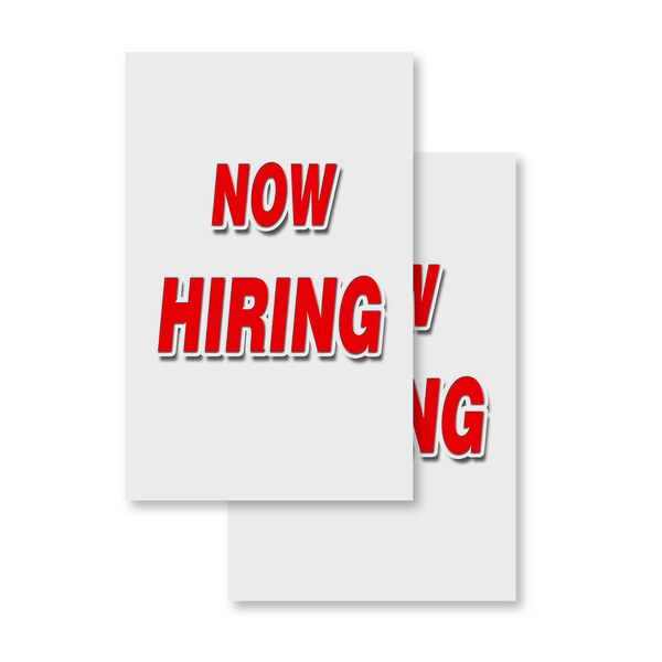 Signmission Now Hiring, Vinyl Decals Only 24 Inch x 36 Inch, Vinyl Decal, 2PK DSB-2436-2PACK-Now Hiring - main