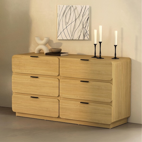 Manhattan Comfort Chrystie 60in Dresser in Natural (6-Drawer) DR1606-1 - main