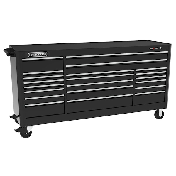 Proto 550 Series Rolling Tool Cabinet, 21 Drawer, Black, 88 in W x 27 in D x 46 in H J558846B-21BK - main