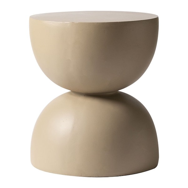 Leisuremod Sage Fiberstone Side Table, Half-Round Hourglass Design, Weatherproof, Fully Assembled SST16BG - main