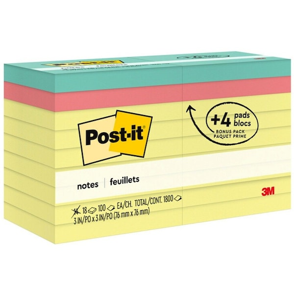 Post-It Notes 654-14-4B, 3"x3", PK12 654-14-4B - main