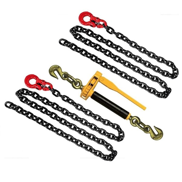 Mytee Products 3/8in x 6ft Front Axle Tie Down Kit Chain with Omega Link G80 Wrecker Tow Truck 7100 WLL AXLE-TIE-DOWN-KIT-38x6 - main