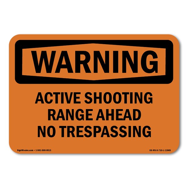 Signmission Active Shooting Range Ahead No Trespassing ANSI, 5 Inch X 3.5 Inch, Decal OS-WS-D-35-L-11969 - main