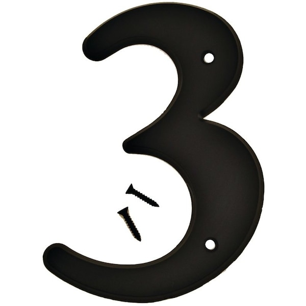 Hy-Ko Number House 3 Plastic 6In Blk 30203 - main