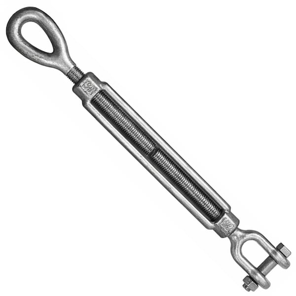 Hyw Products Drop Forged Hot Dipped Galvanized Steel Turnbuckle 1/2in x 6in Eye/Jaw 1011126 - main