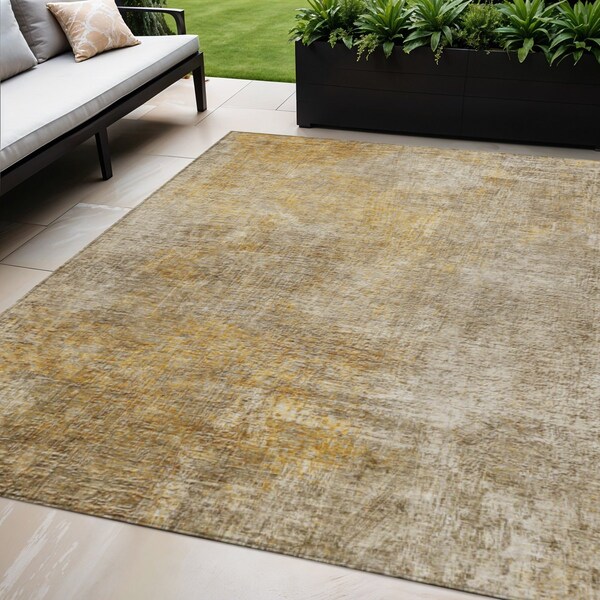 Homeroots 5' X 8' Beige Taupe And Ivory Abstract Washable Indoor Outdoor Area Rug 577638 - main