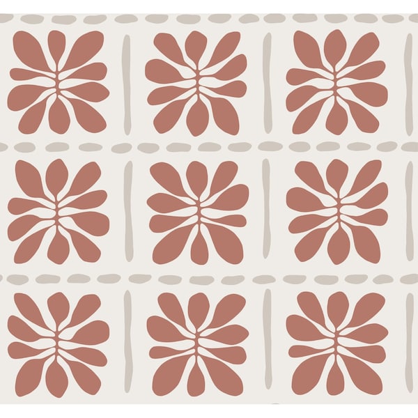 York Wallcoverings Mimosa Fleur Terracotta Wallpaper ZM2809 - main
