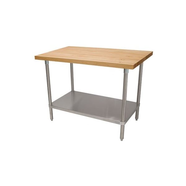 Advance Tabco Wood Top Table-Stainless Unndershelf H2S-245 - main