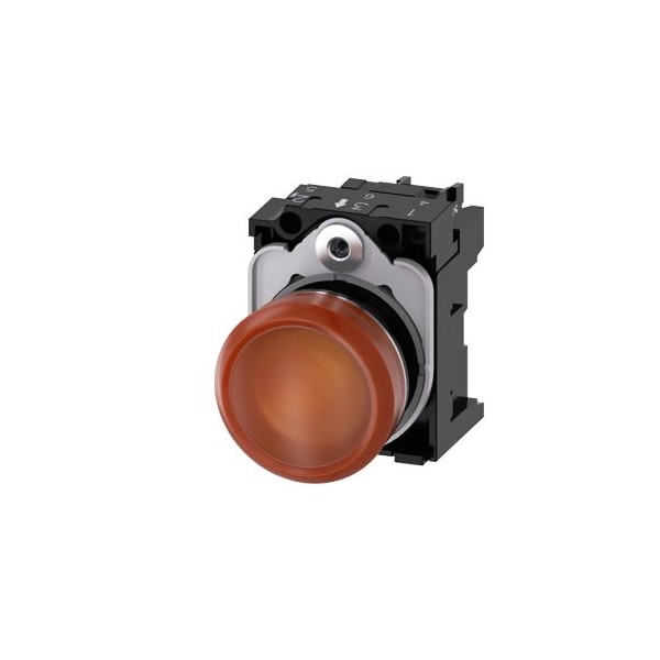 Siemens Indicator lights, 22 mm, round, metal, shiny, amber, lens, smooth 3SU1153-6AA00-1AA0 - main