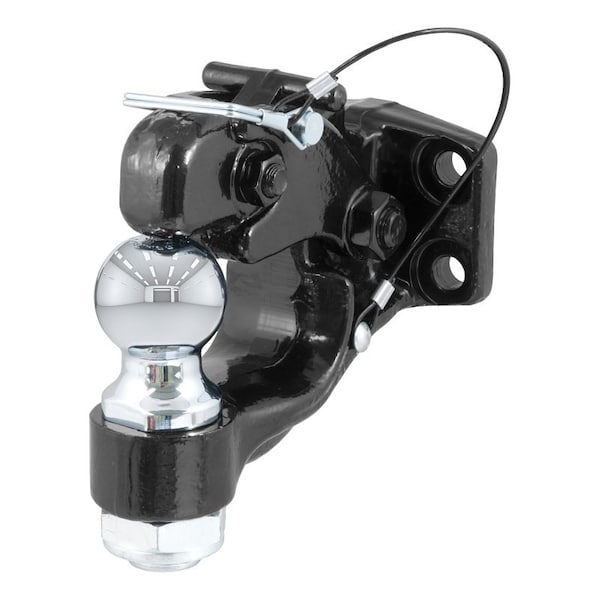 Curt Ball and Pintle Combination, 10,000 lb, 16,000 lb Working Load, Powder-Coated, 2 in Dia Eye, Steel 48190 - main