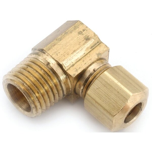 Anderson Metals Tube Elbow, 1/2 in, 90 deg Angle, Brass, 200 psi Pressure 750069-0808 - main
