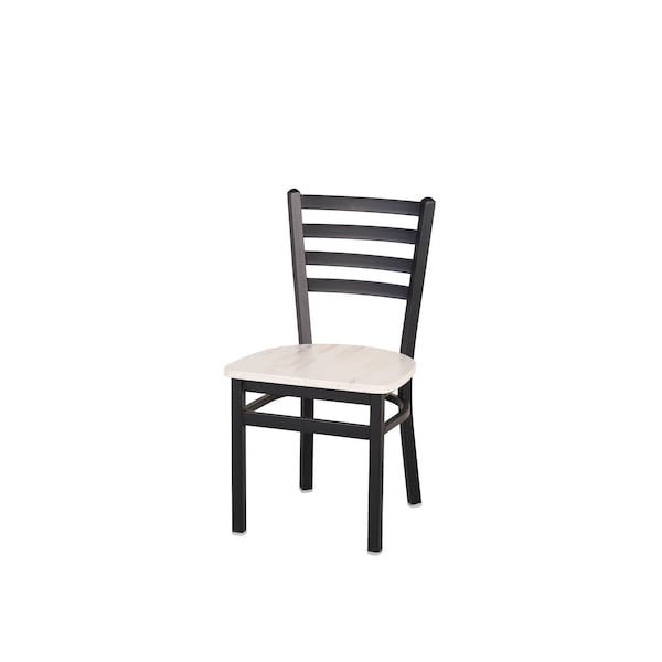 Bfm Seating Lima Ladder Back Chair - Antique Wash Relic Seat - Steel Frame - Sand Black Finish 2160CAWR-SB - main