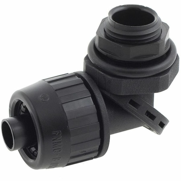 Hubbell Wiring Device-Kellems Conduit Fitting Connector, 3/8 in, Threaded, Nylon, Black PS0389NBK - main