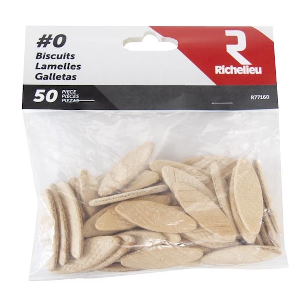 Richelieu Fluted Wood Plate Joining Biscuits .63 in. D X 1.85 in. L Natural, 50PK R77160 - main