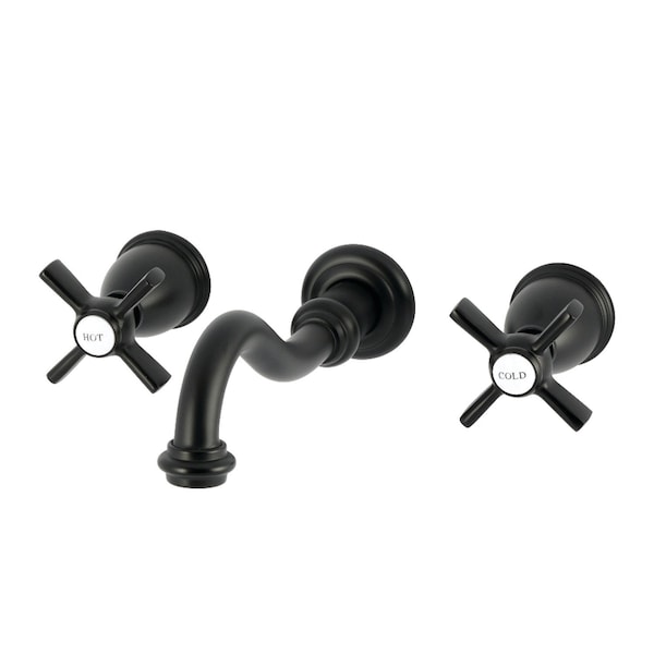 Kingston Brass Double-Handle Wall Mount Bathroom Faucet, Matte Black KS3120ZX - main