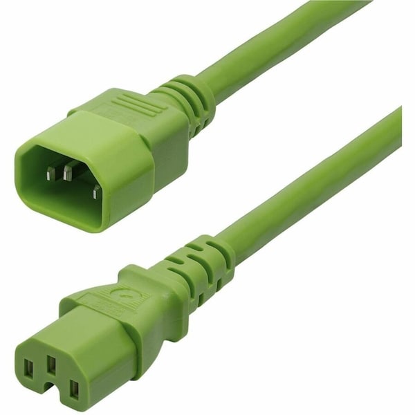 Startech.Com 6ft 1.8m Heavy Duty PDU Power Cord, IEC 60320 C14 to IEC 60320 C15, 15A 250V, 14AWG, Green 8915-4606-POWER-CORD - main