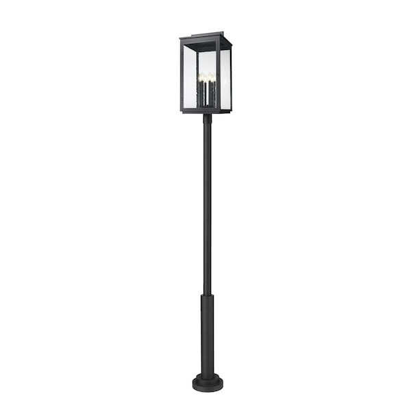 Z-Lite Hartwell 6-Light Outdoor Post Mounted Fixture, 15 in W x 127.25 H, Sand Black 5019PHXXLR-5010P-BK - main