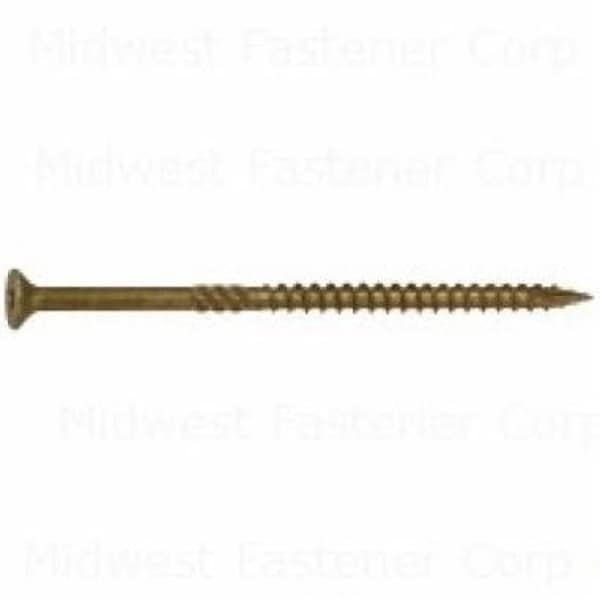 Saberdrive 50748 Deck Screw, No 10 Thread, 4 in L, Serrated Thread, Bugle Head, Type 17 Point, Steel, 49 PK M50748 - main
