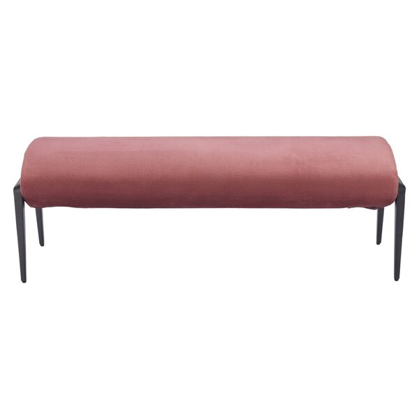 Homeroots 54in Brown and Black Fabric Upholstered Bench 668849 - main