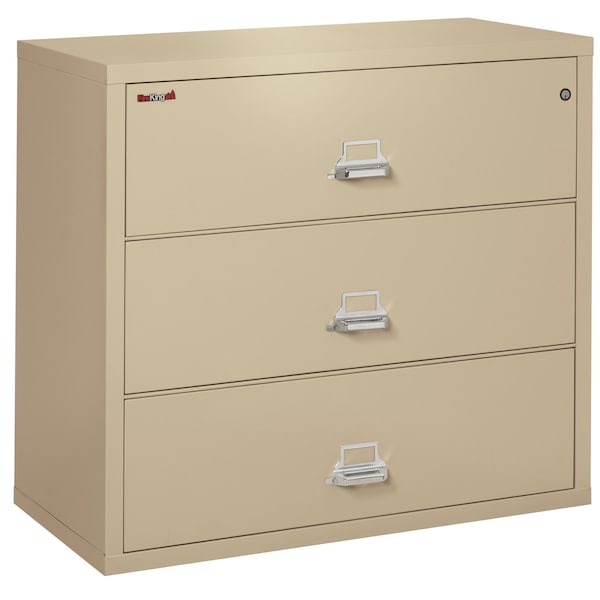 Fireking 38-15/16" W 3 Drawer Fire-Resistant Lateral File Cabinet, Parchment, Letter/Legal 3-4422-CPA - main