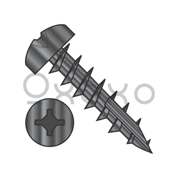Oxoxo 10-9X3/4 Square Phil Drive Pan Deep Thread Wood Screw Full Thread Type 17 Black Oxide Oil, 4000PK 578219 - main
