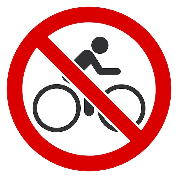 Lyle ISO No Bike Riding Symbol, 10x10, Non-Reflective, White G-1023-ND_10x10 - main