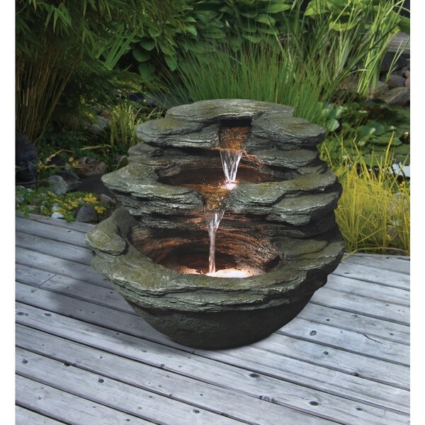 Bond Calistoga Springs 18.9'' W. x 17.72'' H. x 21.65'' L. Envirostone Polyresin Fountain Y95864 - main