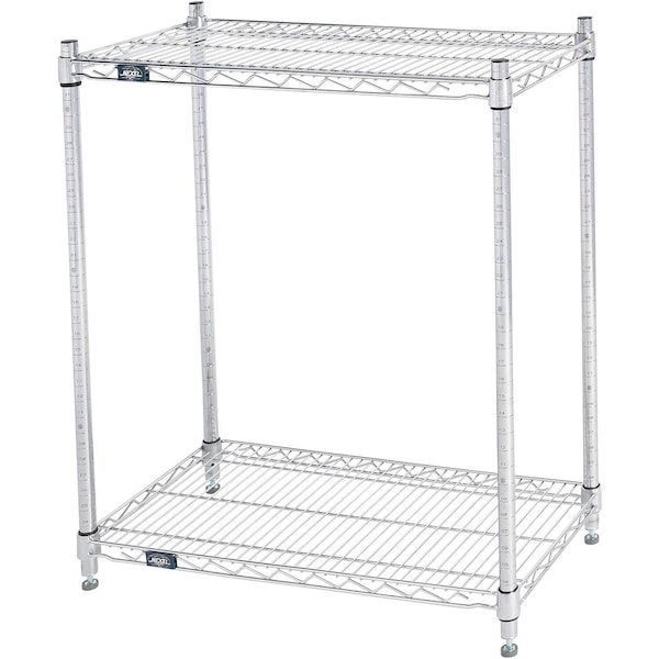 Global Industrial Nexel 2 Shelf, Stainless Steel Wire Shelving Unit, Starter, 30"W x 14"D x 34"H B3149581 - main