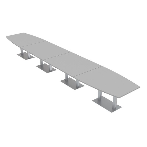 Skutchi Designs Boat Conference Table With Power, 48 in W, 264 in L, Grey HAR-BOT-48x264-DOU-U779-NA - main