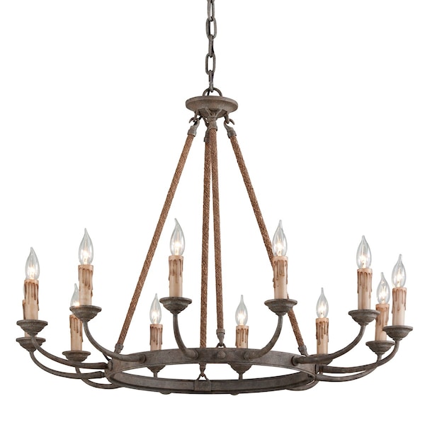 Troy Lighting Cyrano 12 Light Chandelier 36 In. Earthen Bronze F6117-EB - main