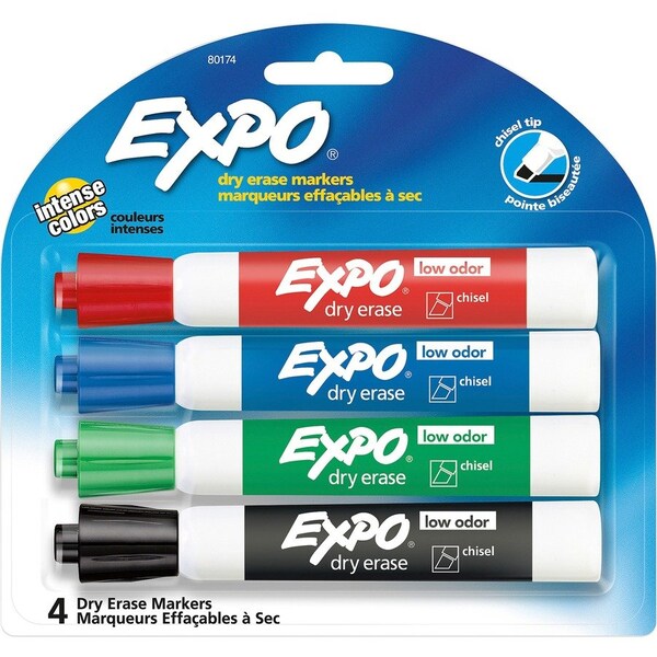 Expo Dry Erase Marker, Chisel Lead/Tip, Assorted Lead/Tip 80174 - main
