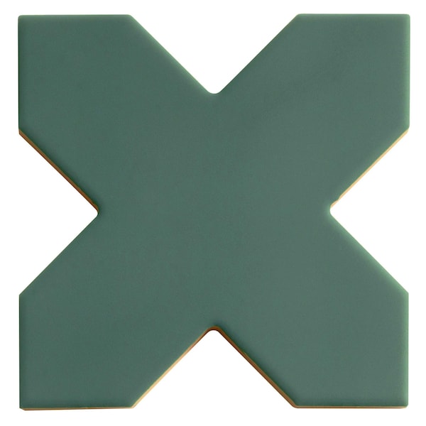 Apollo Tile Seville 5 x 5 in. Matte Sage Green Porcelain Cross Wall and Floor Tile 5.31 sq ft/case, 34PK TNG88CRGRNA - main