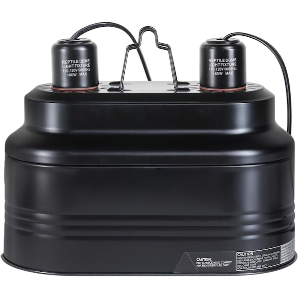 Simple Deluxe Dual Dome Reptile Light Fixture with Separate Switches, Fits Max 160W Reptile Heat Lamp/UVB Light, PTDMLTDUAL160 - main