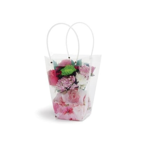 Nashville Wraps Clear Floral Vase Carrier Bag, Medium 10 x 9.5 x 4.7, 50PK MCLRFLBAG - main