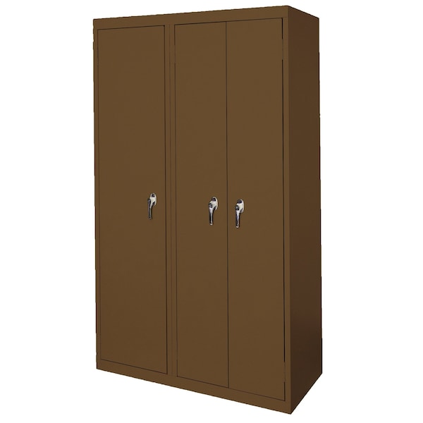 Steel Cabinets Usa Steel Storage Cabinet, 42in L x 21in D x 72in H, 8 Adjustable Shelves, 3 Doors, Walnut AAH-42-3D-Wal - main