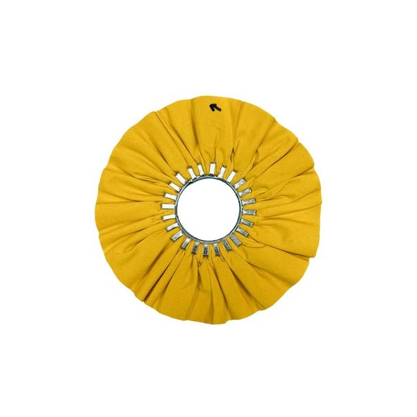 Renegade Products Usa 12" x 3", No Center Plate, Yellow Airway Buffing Wheels for Wheel Polishing Machines, 5PK FAW12X3N2-16PYT-5PK - main