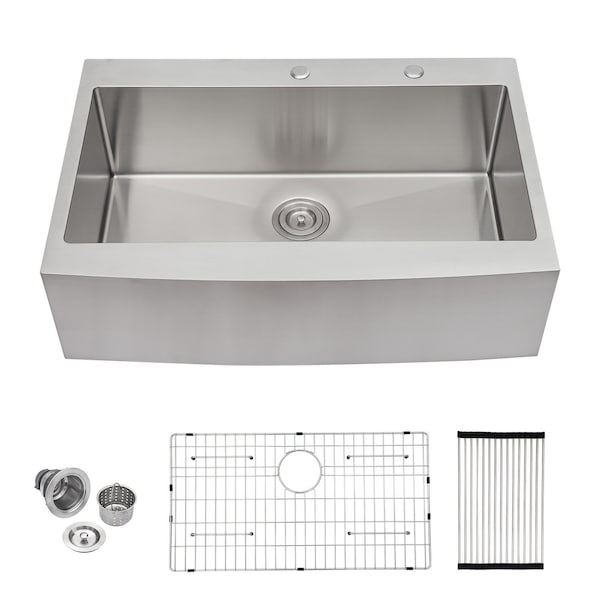 Wrightmaster 33 in. Undermount 16-Gauge Single Bowl Stainless Steel Kitchen Sink with Bottom Grids and Strainer ZOR-AT332210R1 - main