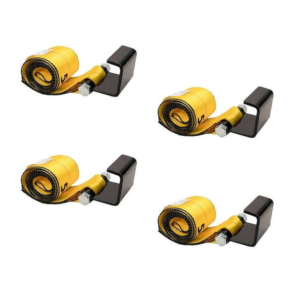Mytee Products 4 inx5 ft Roll Off Container Winch Strap with Flat Hook 5400 # WLL Bolt-On, 4PK WS4x5CH-BOx4 - main
