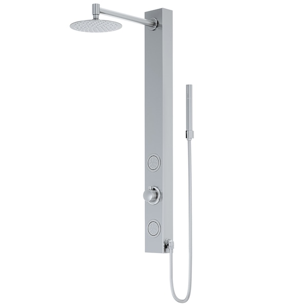 Vigo 39 in. H x 4 in. W 2-Jet Shower Panel System with Round Head and Hand Shower Wand, Stainless Steel VG08016ST - main