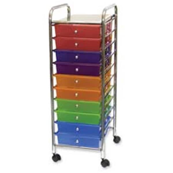 Chesterfield 10-Drwr Orgnzr- w- Casters- 13 in x15-.25 in x37-.50 in - Multi Colors CH2655476 - main