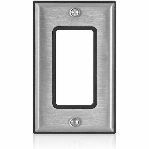 Leviton Decora Device Wall Plate, Number of Gangs: 1 Stainless Steel, Not Applicable Finish, Silver 84401-G40 - main