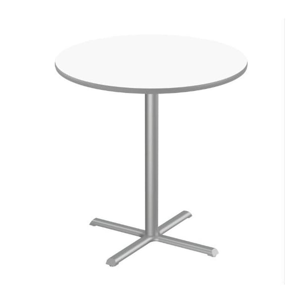 Correll Round Cafe Table, 24 in W, 24 in L, 42 in H, Particleboard Top, Frosty White SXB24DER-80-98-13 - main