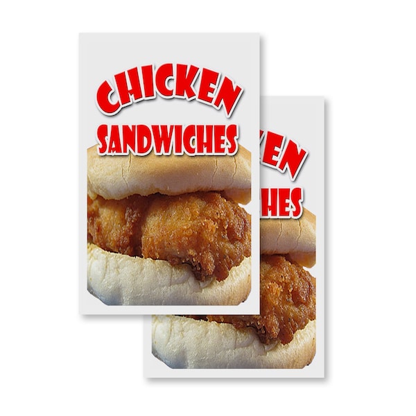 Signmission Chicken Sandwiches, Vinyl Decals Only 24 Inch x 36 Inch, Vinyl Decal, 2PK DSB-2436-2PACK-Chicken Sandwiches - main