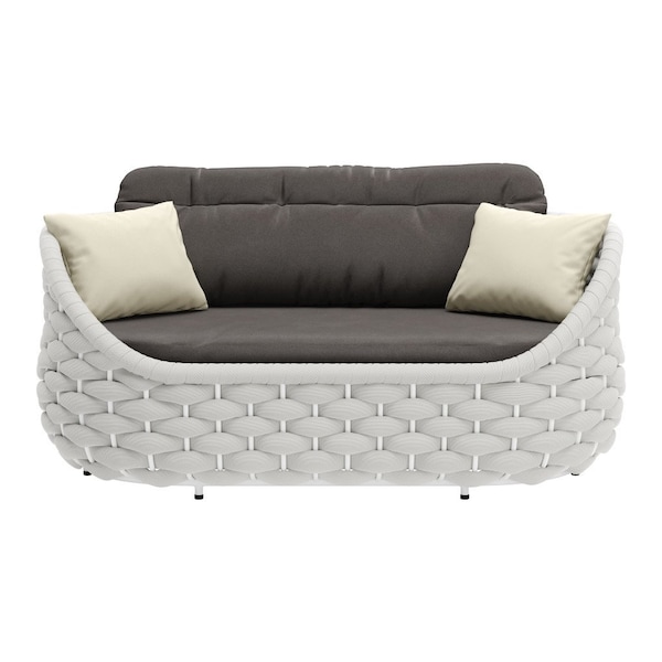 Homeroots 64" Gray Fabric Sofa 571365 - main
