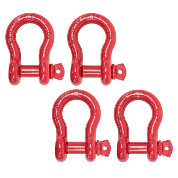 Mytee Products 1-1/2in 17 Tons Anchor Shackle Forged Carbon Steel & Alloy Screw Pin, 4PK SHACKLE-ANCHOR-SP-112x4 - main