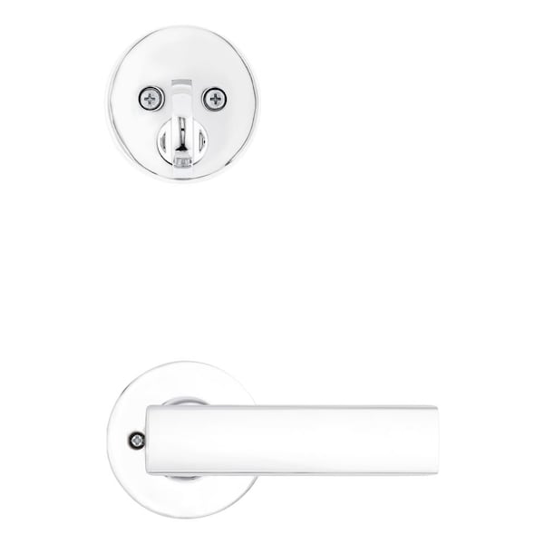 Kwikset Breton Lever with Round Rose Interior Single Cylinder Handleset Trim for Both 800 and 687 966BRNLRDT-26.UNIV - main
