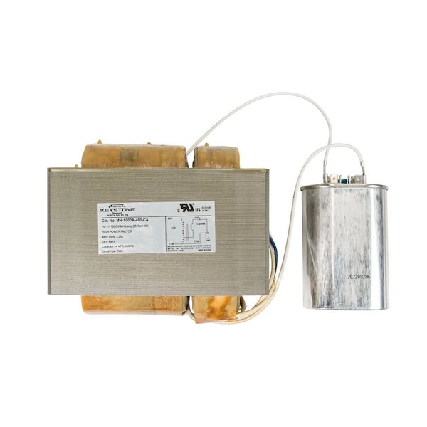 Keystone 1000W Metal Halide, 480V Single Tap, Ballast Replacement Kit with Capacitor, Mounting brackets and h MH-1000A-480-KIT 3/1 - main