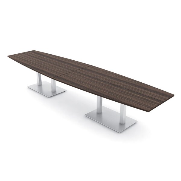 Skutchi Designs Boat Conference Table With Power, 48 in W, 168 in L, Brown HAR-BOT-48x168-DOU-H3041-NA - main