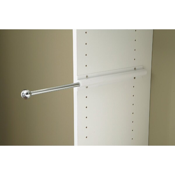 Easy Track 13'' x 1'' Sliding Valet Closet Rod White RA1204 - main